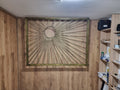 Zidna dekoracija — pleteni panel od kanapa, geometrijski dizajn